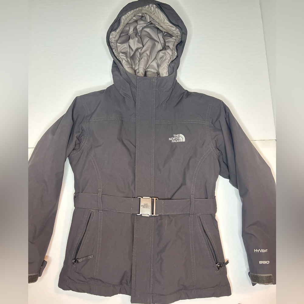 The North Face HyVent 550 Girl’s S/P (7/8) Dark Grey Winter Belted parka jacket